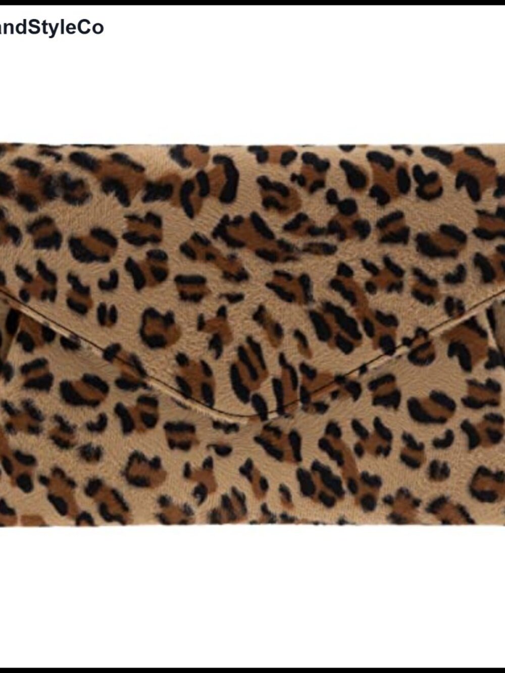 Faux Fur Leopard Print Clutch Evening Bag with Chain Strap